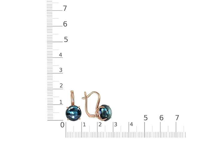 Серьги из красного золота с 2 наноситалами