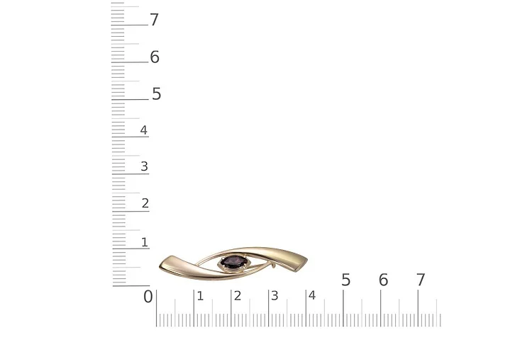 Брошь из жёлтого золота с раухтопазом