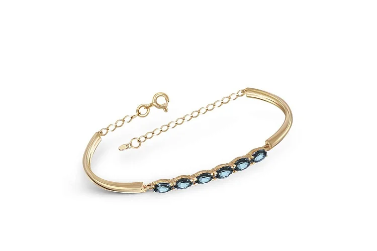 Браслет Дорожка из жёлтого золота с 6 топазами лондон
