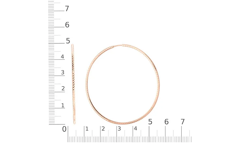 Серьги-конго из красного золота без вставок