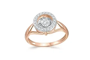 Кольцо из красного золота с 21 бриллиантами