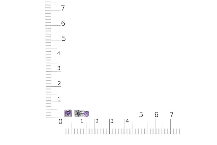 Серьги-пусеты из белого золота с 2 аметистами
