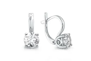 Серьги из белого золота с 2 муассанитами