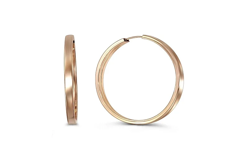 Серьги-конго из красного золота без вставок