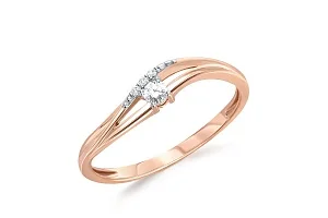 Кольцо из красного золота с 4 фианитами