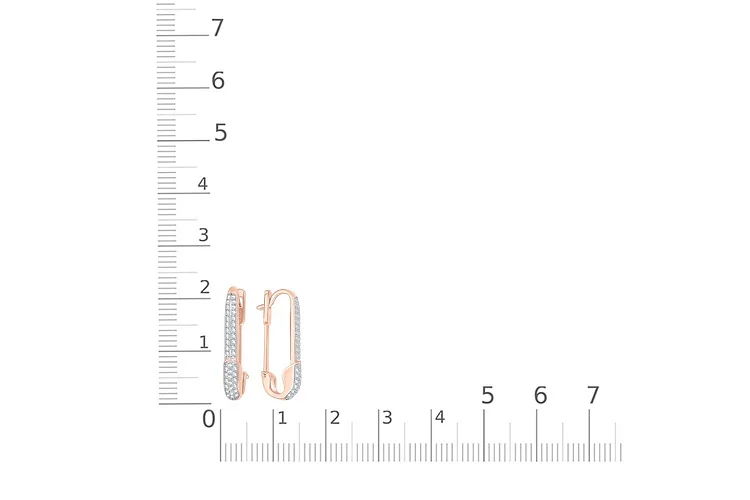 Серьги из красного золота с 82 фианитами