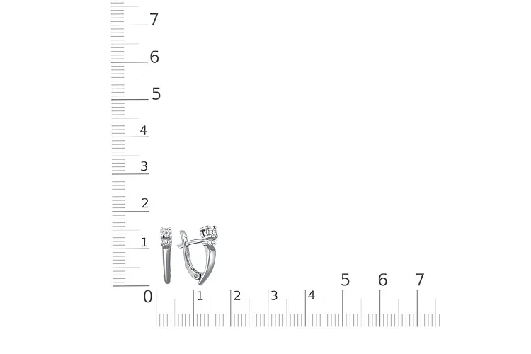 Серьги из белого золота с 6 бриллиантами