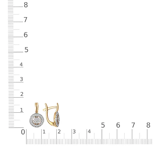 Серьги из жёлтого золота с 50 бриллиантами