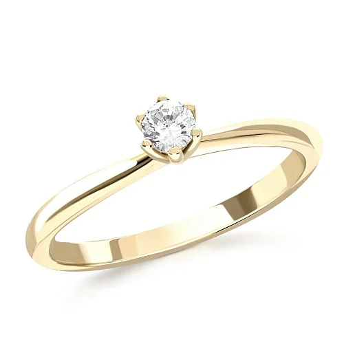 Кольцо из жёлтого золота с муассанитом