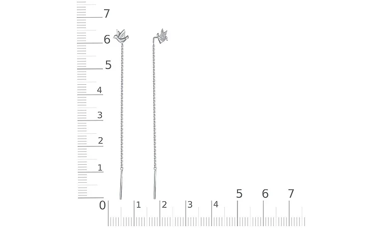 Серьги-продёвки Птицы из белого золота без вставок