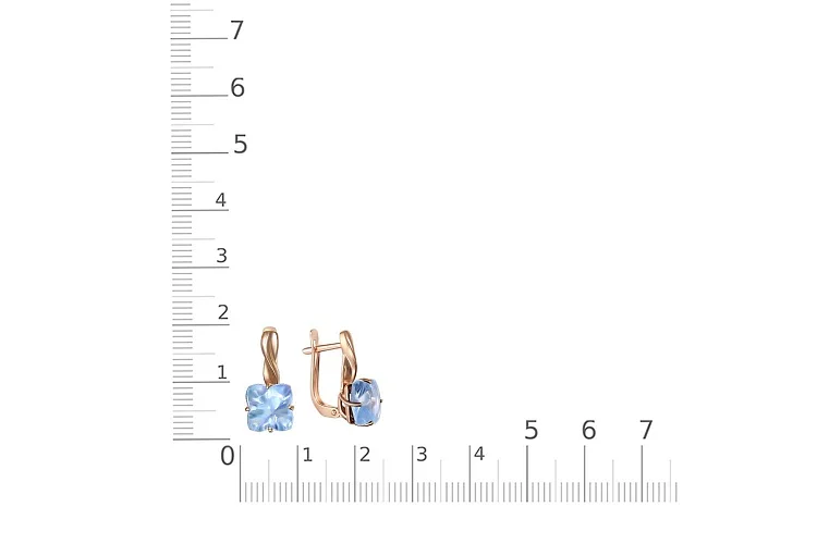 Подвеска Цветок из красного золота с топазом sky