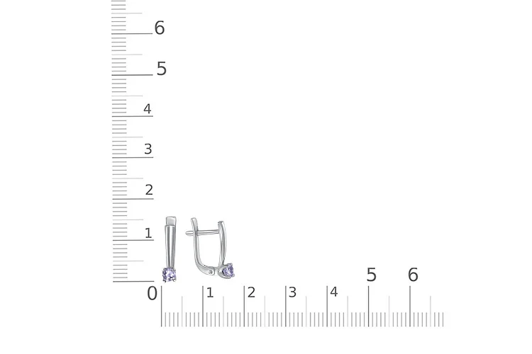 Серьги из белого золота с 2 танзанитами