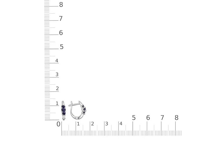 Серьги из белого золота с 6 корундами