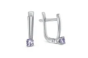 Серьги из белого золота с 2 танзанитами