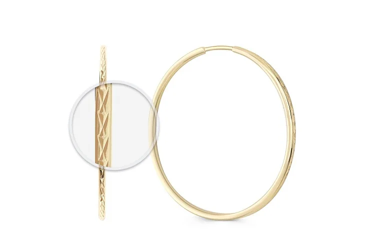 Серьги-конго из жёлтого золота без вставок