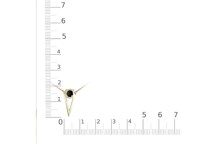 Колье Треугольник из жёлтого золота с агатом