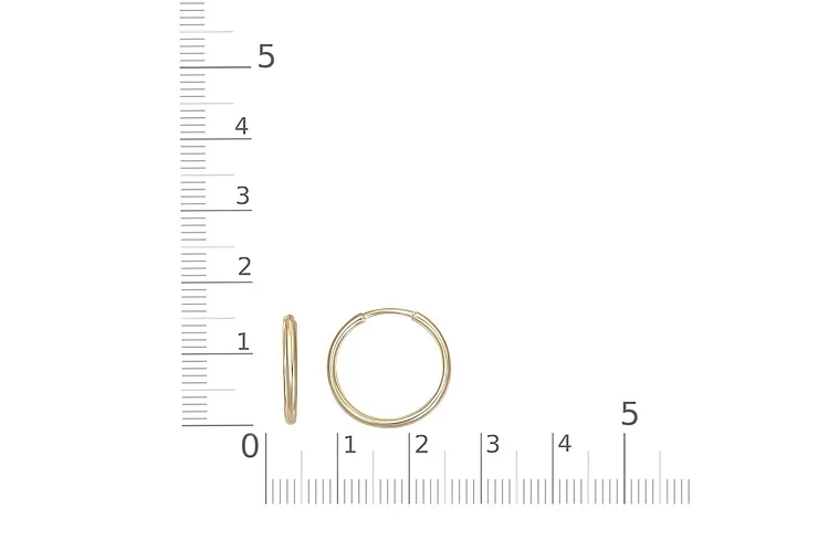 Серьги-конго из жёлтого золота без вставок