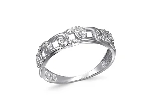 Кольцо из белого золота с 30 фианитами