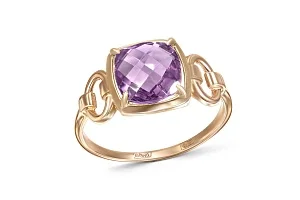 Кольцо из красного золота с аметистом