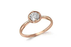 Кольцо Круг из красного золота с бриллиантом