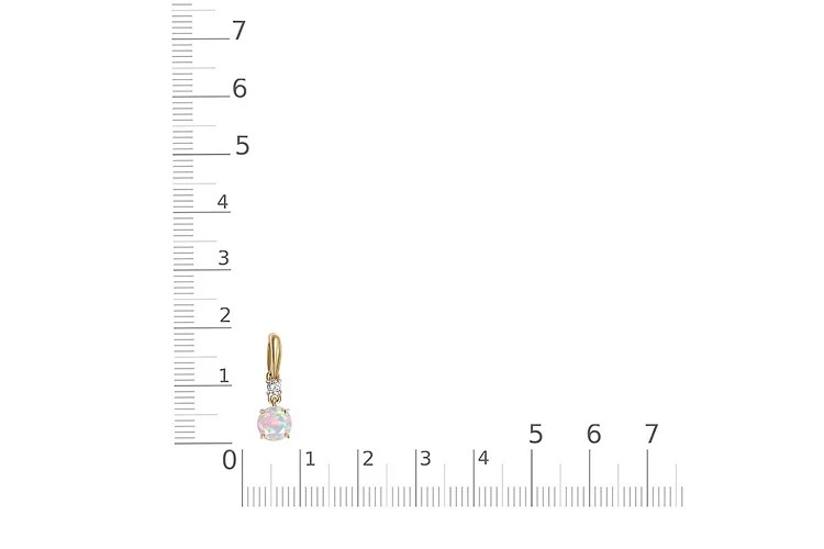 Подвеска из жёлтого золота с опалом и фианитом