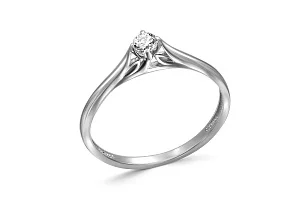 Кольцо из белого золота с бриллиантом