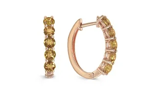 Серьги Дорожки из красного золота с 10 султанитами