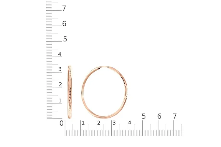 Серьги-конго из красного золота без вставок