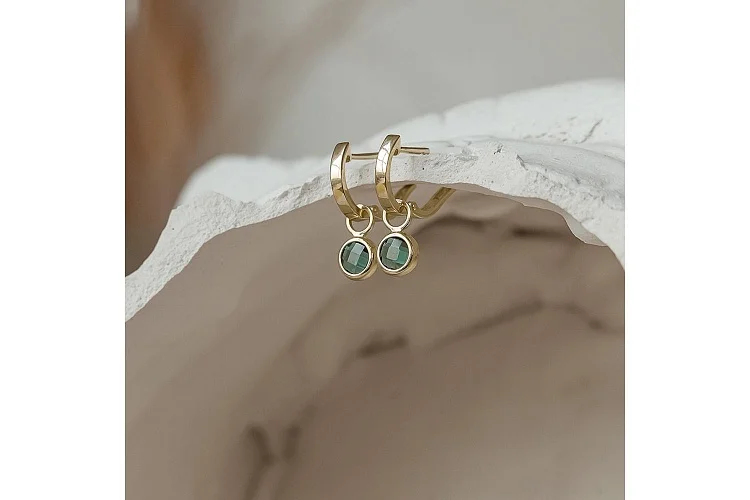 Серьги-трансформеры из жёлтого золота с 2 кварцами