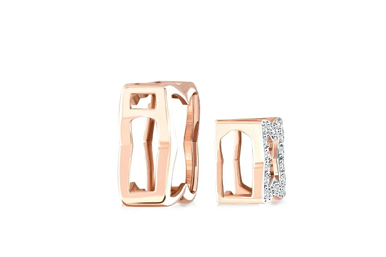 Комплект подвесок Клевер из красного золота с 20 выращенными бриллиантами