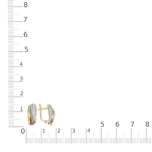Серьги из жёлтого золота с 50 фианитами