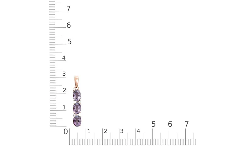 Подвеска из красного золота с 3 шпинелями и 3 бриллиантами