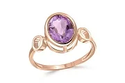 Кольцо из красного золота с аметистом
