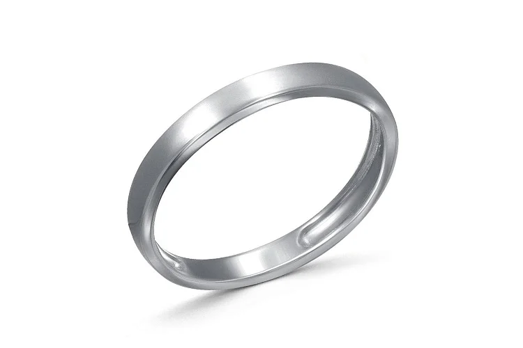 Обручальное кольцо из белого золота без вставок