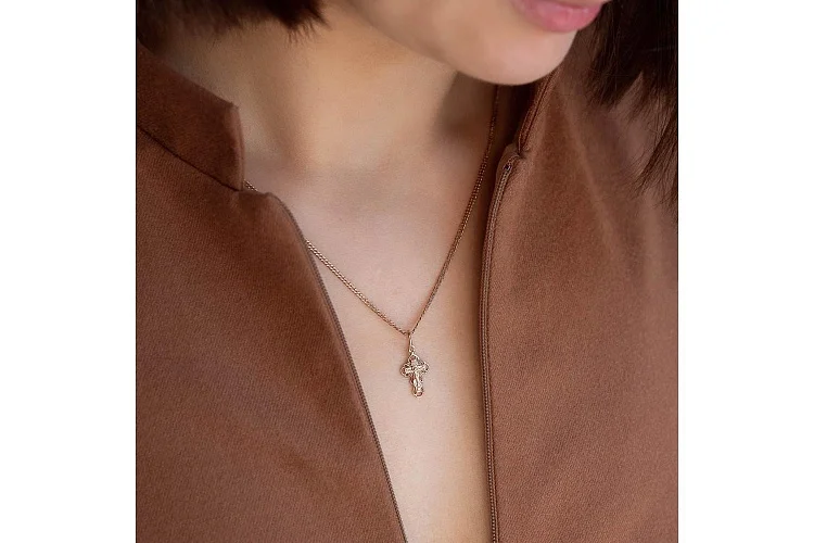 Крест из красного золота без вставок