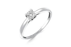 Кольцо из белого золота с бриллиантом