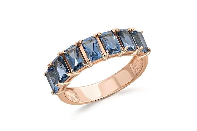 Кольцо Дорожка из красного золота с 7 топазами лондон