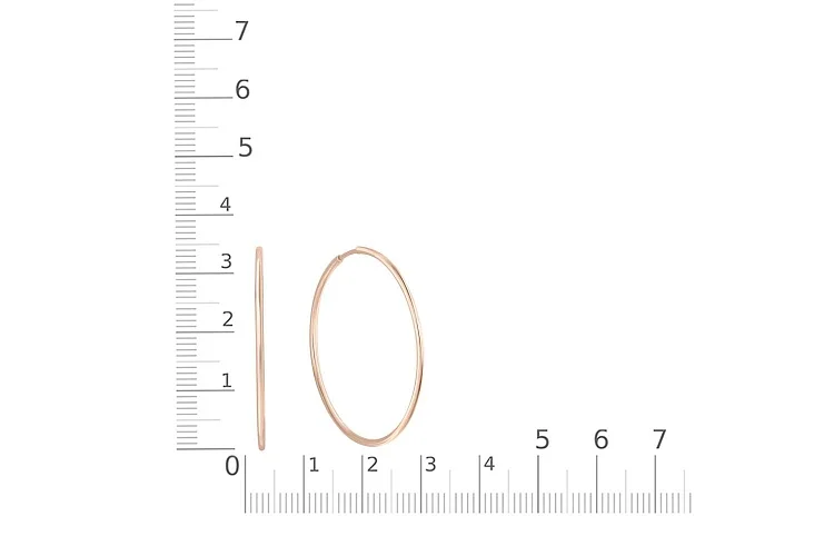 Серьги-конго из красного золота без вставок
