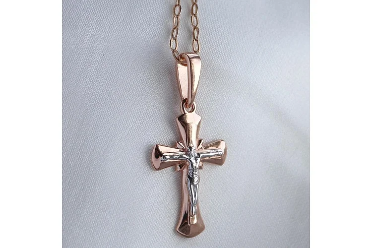 Крест из красного золота без вставок
