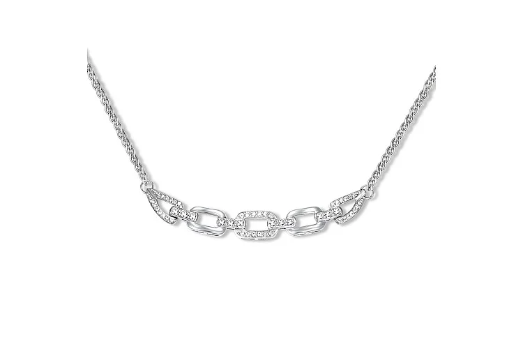 Колье из белого золота с 50 фианитами