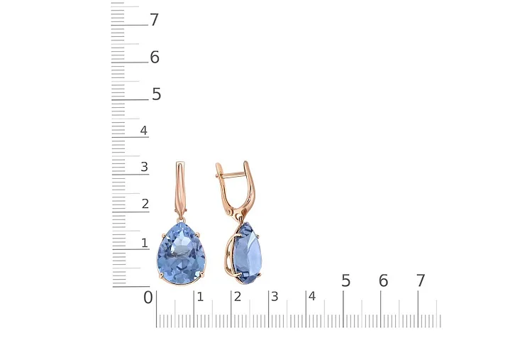 Серьги из красного золота с 2 наноситалами