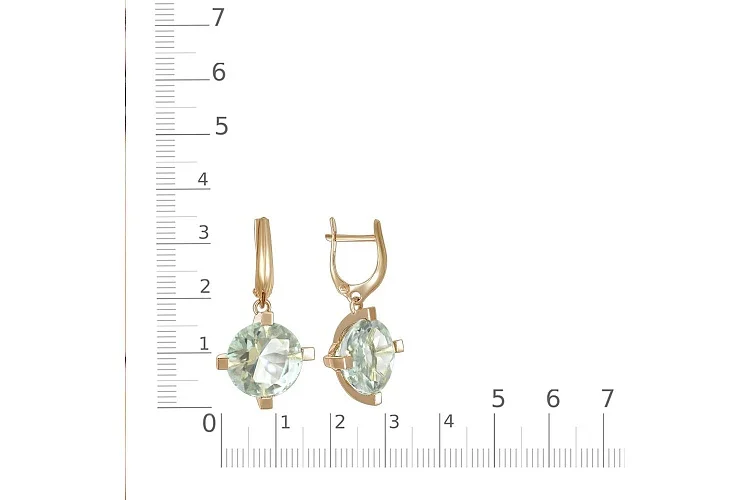 Серьги из красного золота с 2 аметистами