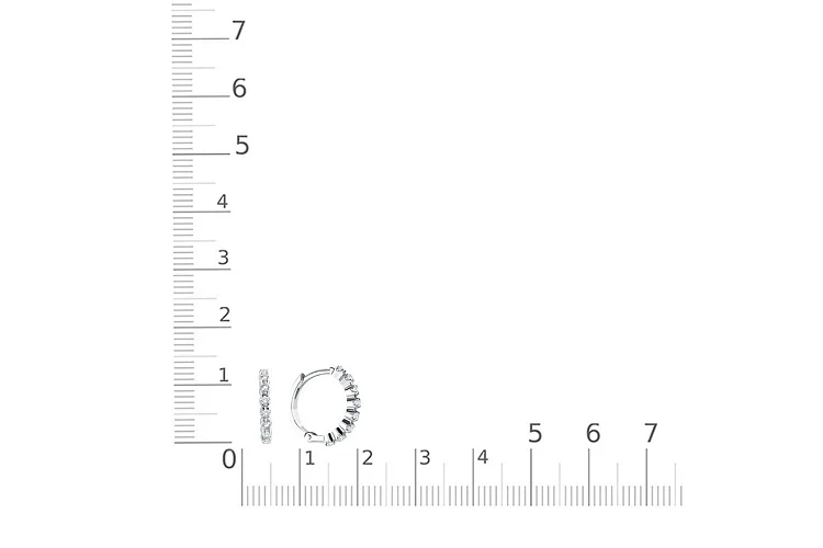 Серьги Дорожки из белого золота с 16 фианитами