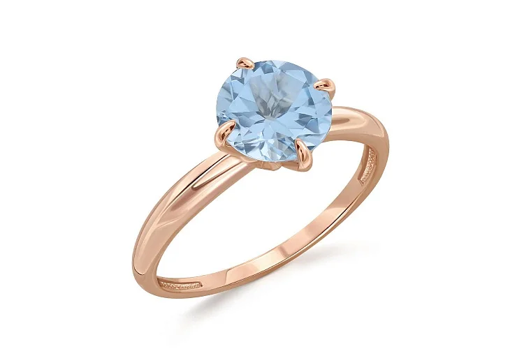 Кольцо из красного золота с топазом sky