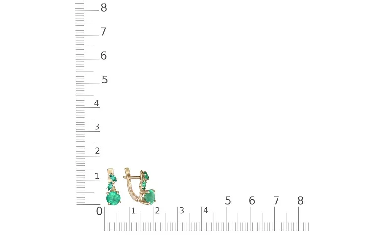 Серьги из жёлтого золота с 6 агатами