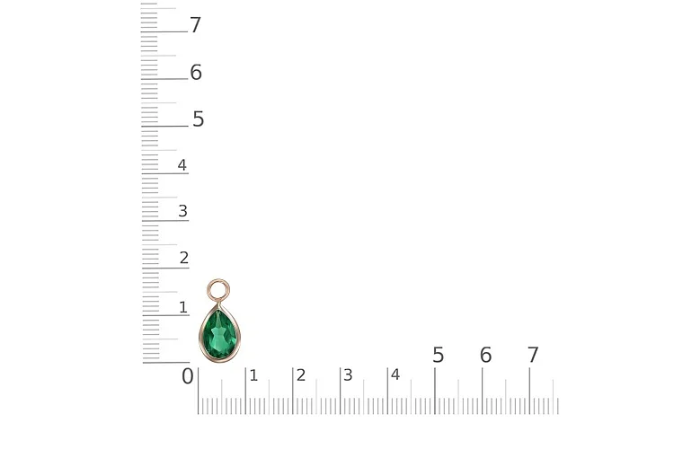 Подвеска серёг-трансформеров из красного золота с изумрудом