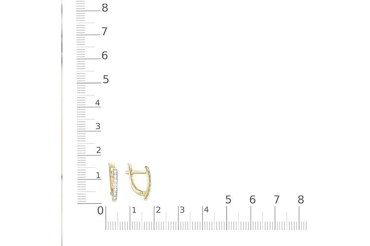 Серьги Дорожки из жёлтого золота с 14 бриллиантами