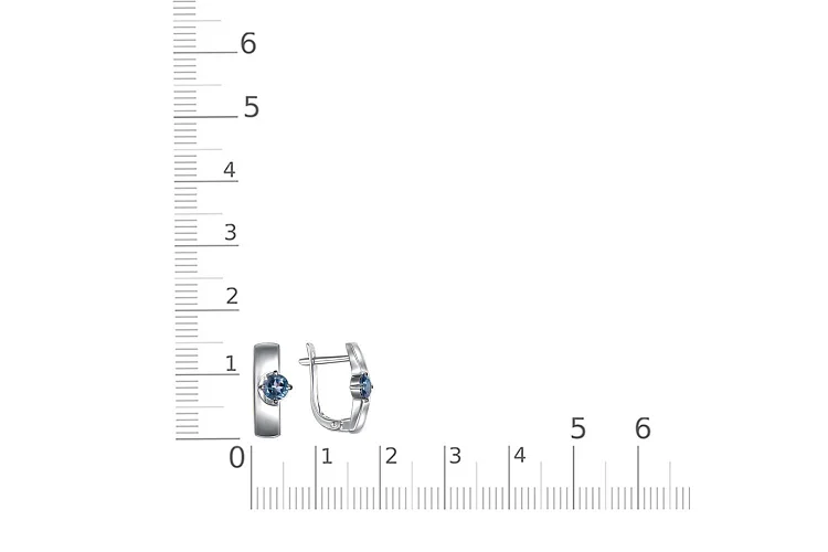 Серьги из белого золота с 2 бриллиантами