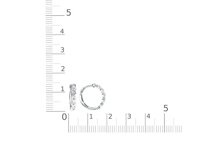 Серьги Дорожки из белого золота с 12 фианитами