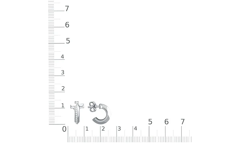 Серьги-пусеты из белого золота с 30 фианитами